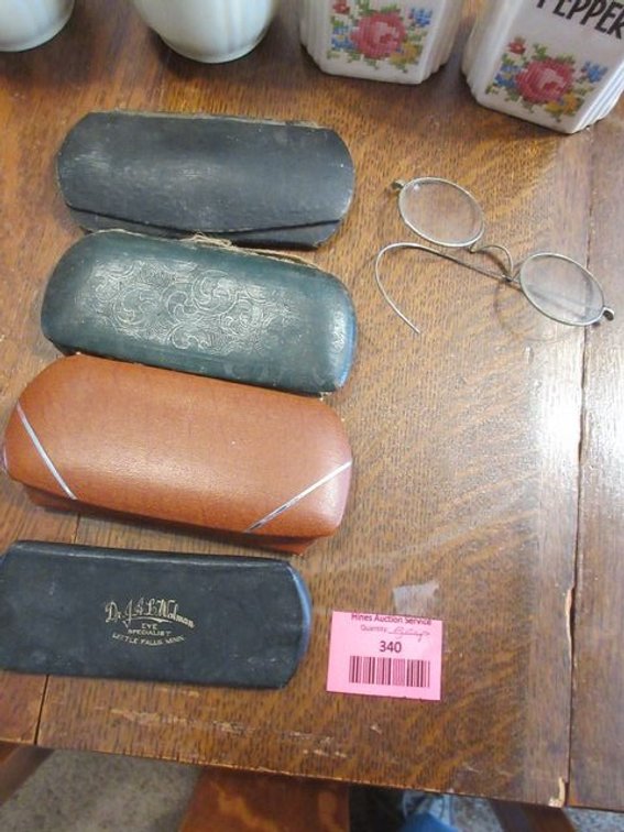 Group of antique glasses and cases