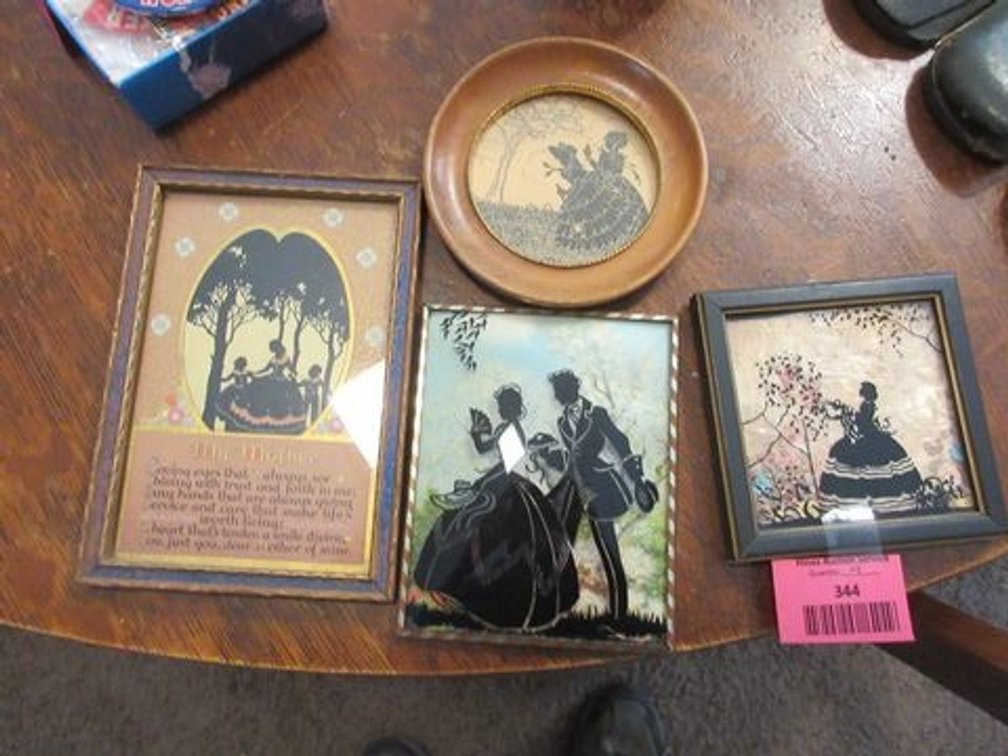 (4) Antique framed silhouettes