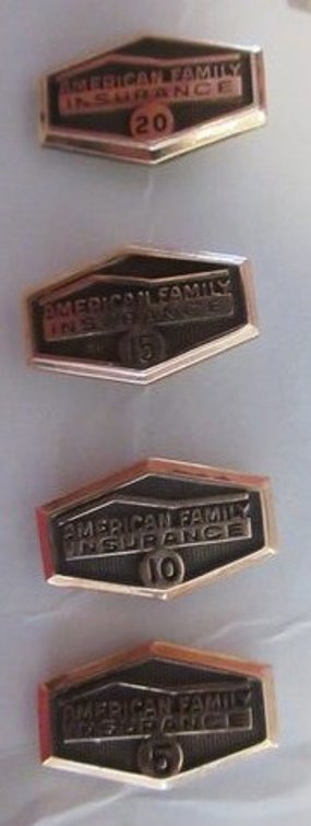 (4) 10K American Family yellow gold pins