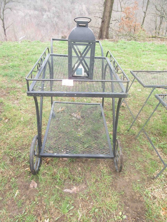 Metal Mesh patio tea cart