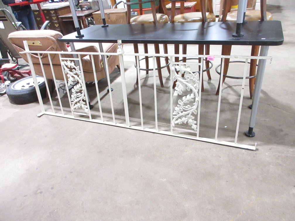 Antique iron fence panel