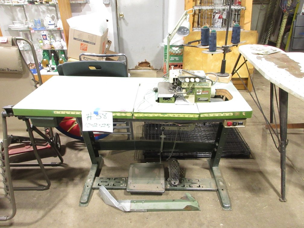 Vintage Rimoldi commercial sewing machine/serger on table