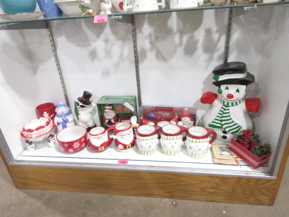 Shelf of Christmas and Winter figurines