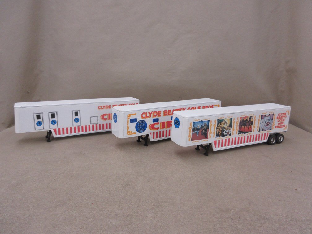 (3) Ertl Circus Trailers, no semi tractor