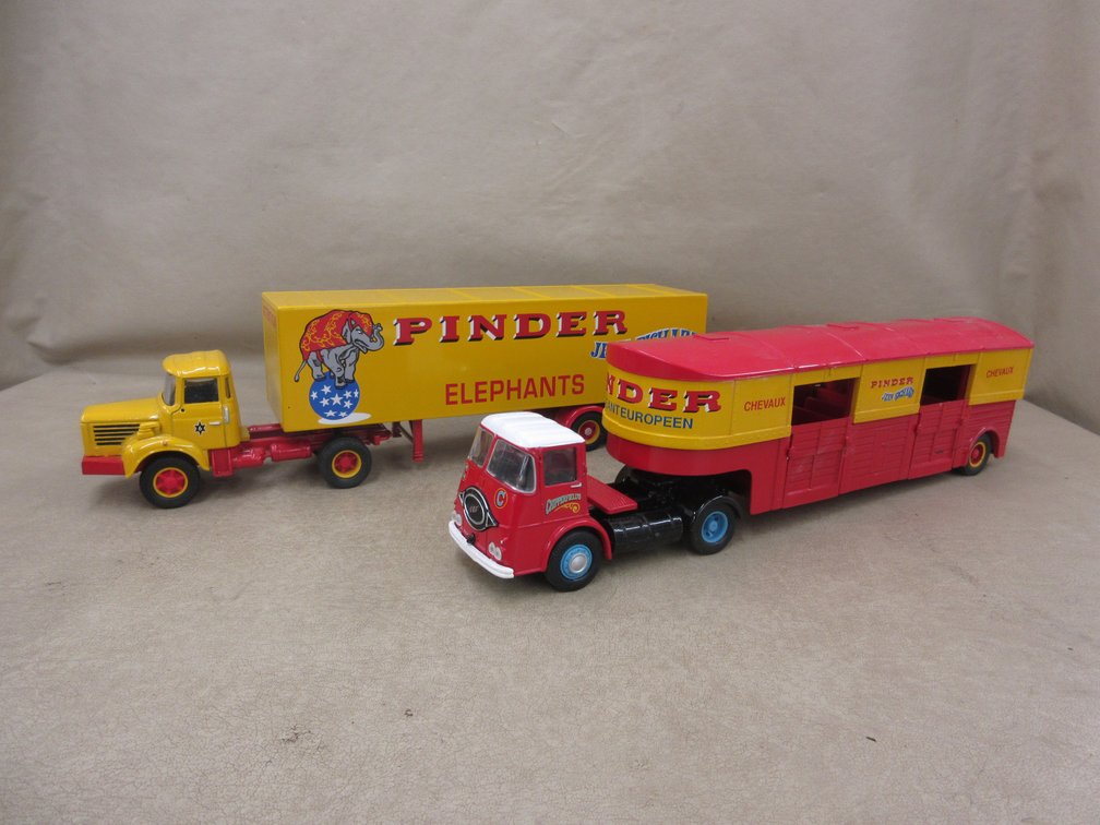 (2) Corgi Circus semi haulers