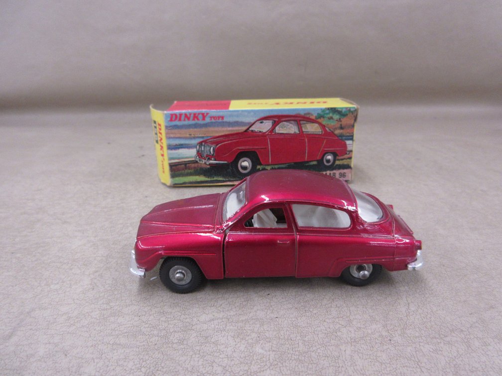 Dinky toys SAAB 96 car with original box, box has damage