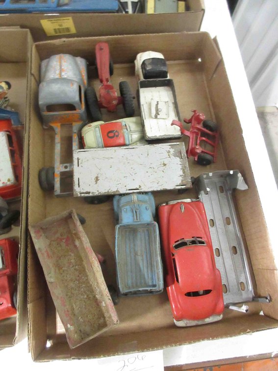 Flat of vintage toys