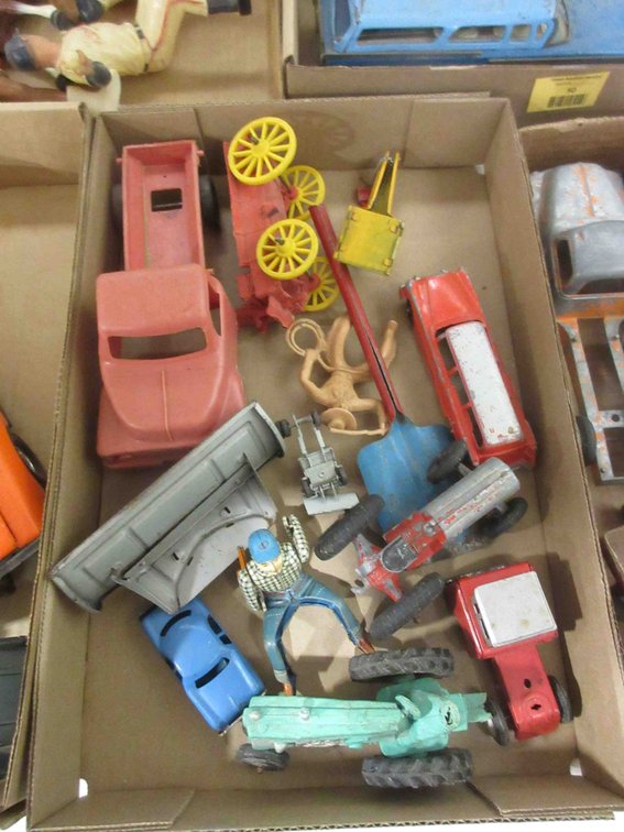 Flat of vintage toys