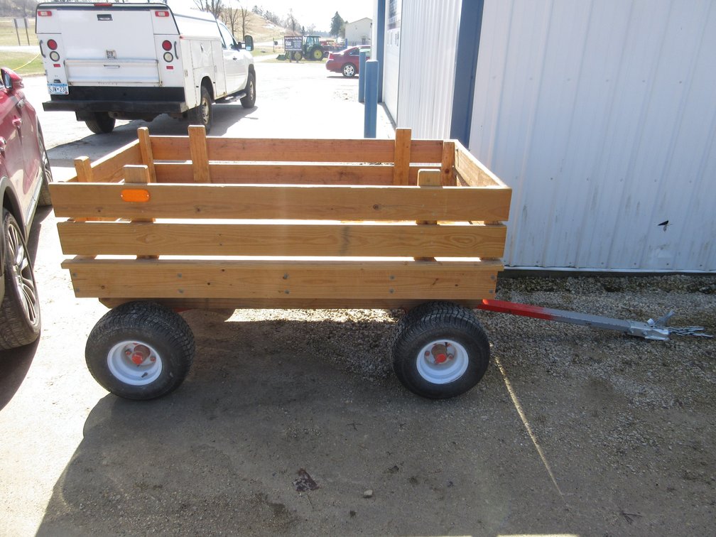 Kory running gear with wood wagon bed, removable sides, ball hitch
