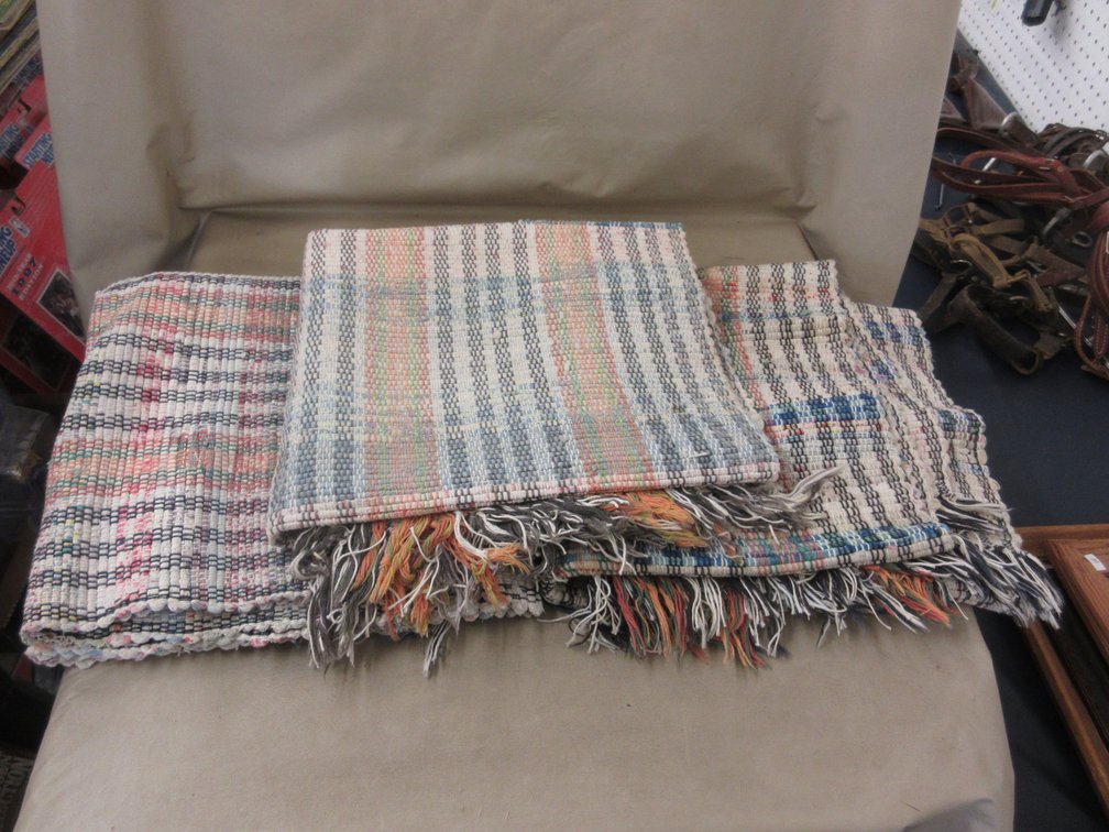 (3) Woven throw rugs