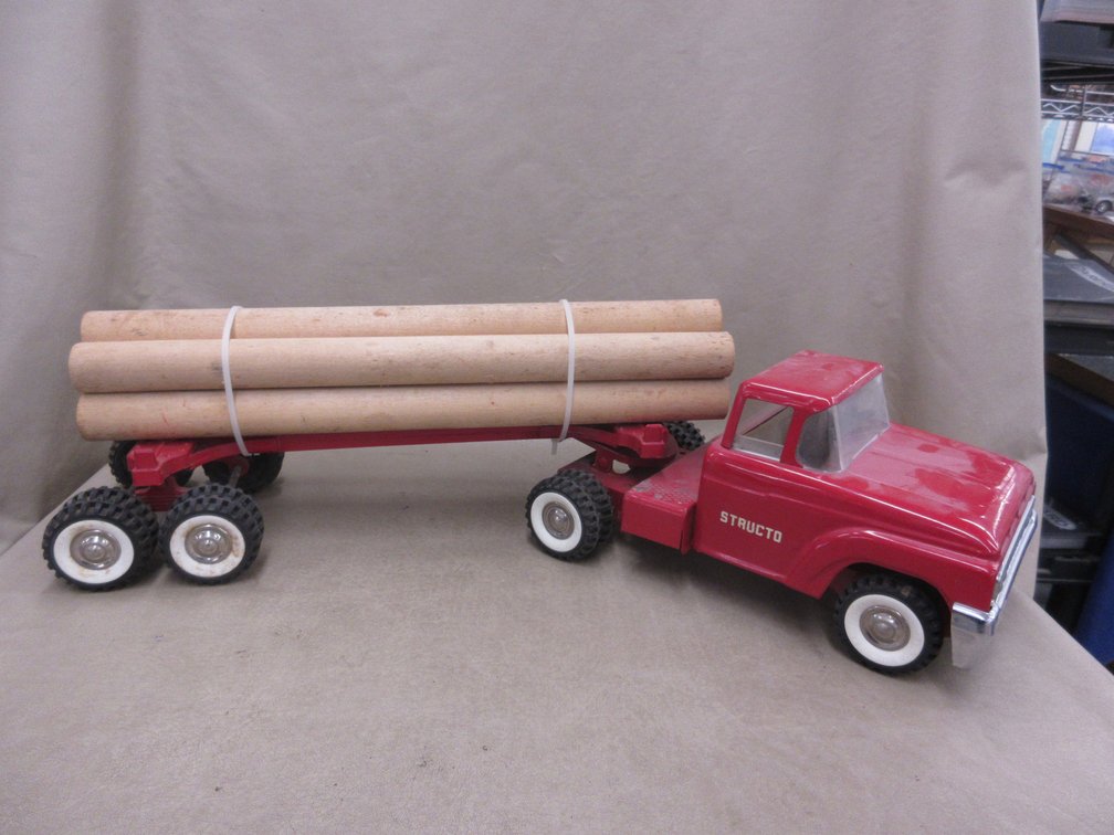 Structo pressed steel logging truck and trailer
