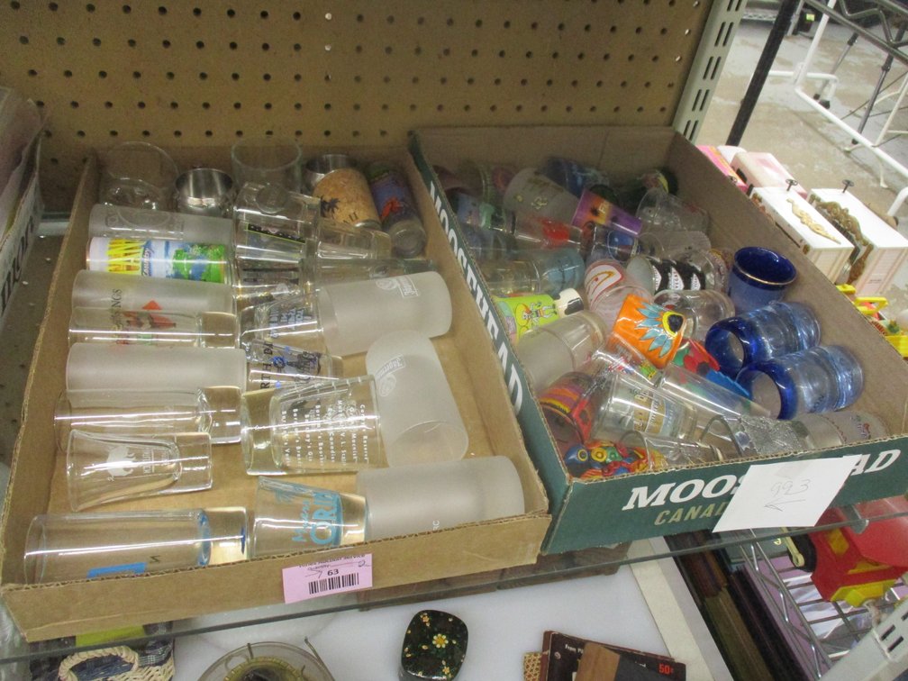 (2) Boxes of shot glass collectibles