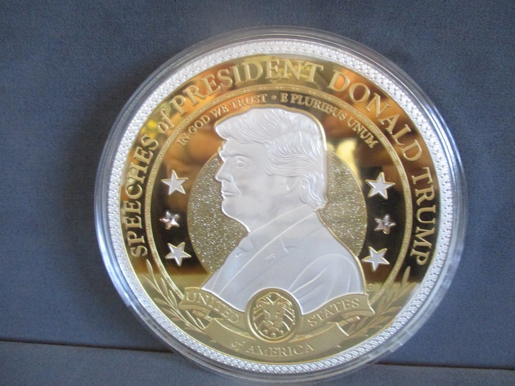 American Mint Jumbo Coin 4"W gold-plated collectible