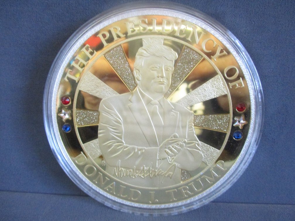 American Mint Jumbo Coin 4"W gold-plated collectible