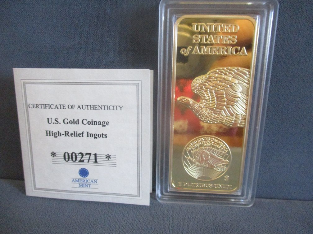 American Mint U.S. Gold Coinage High-Relief Ingot