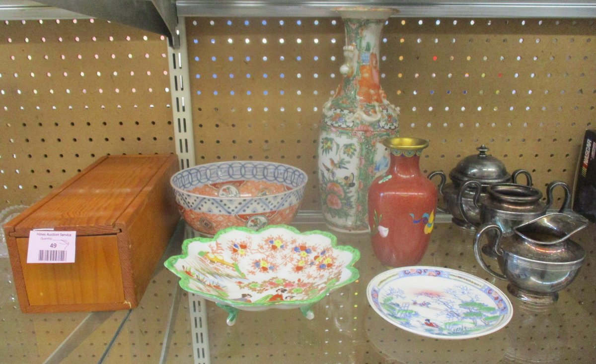 Porcelain and silverplate group