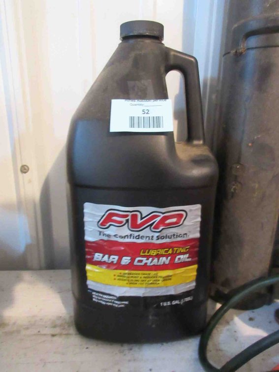 Jug of MVP bar and chain oil