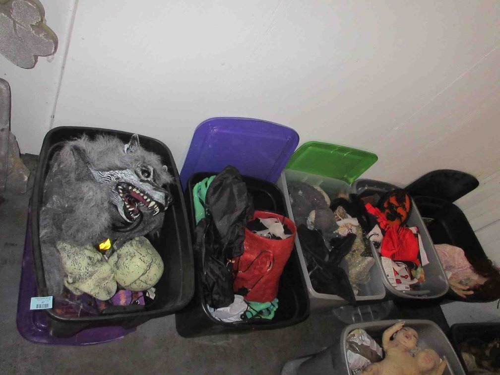 (5) Totes of Halloween decorations