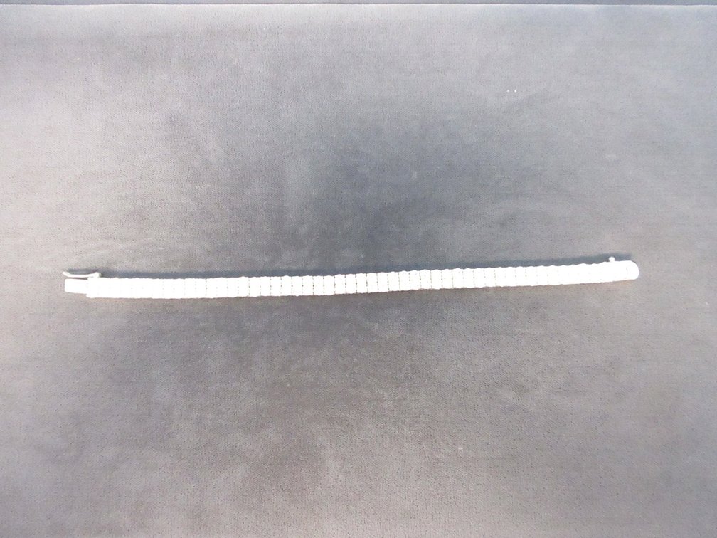 .925 Marked silver double-row crystal bracelet