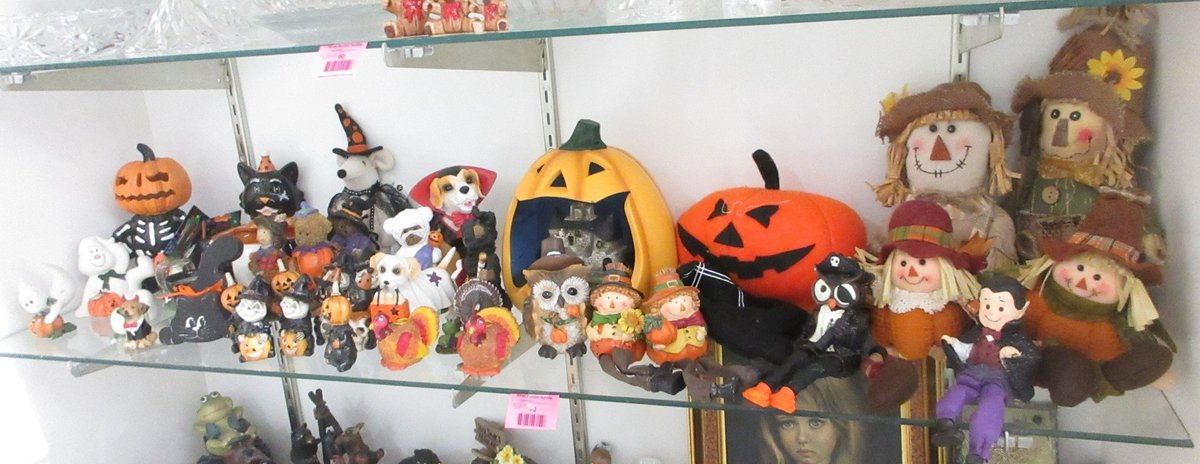 Shelf of Halloween decoration
