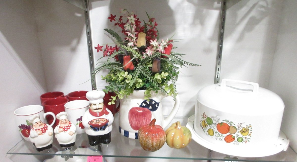 Shelf of kitchen items