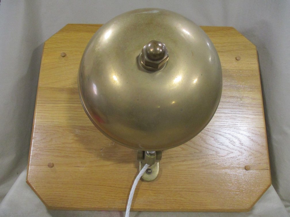 Vintage Trolley Bell mounted on wood base