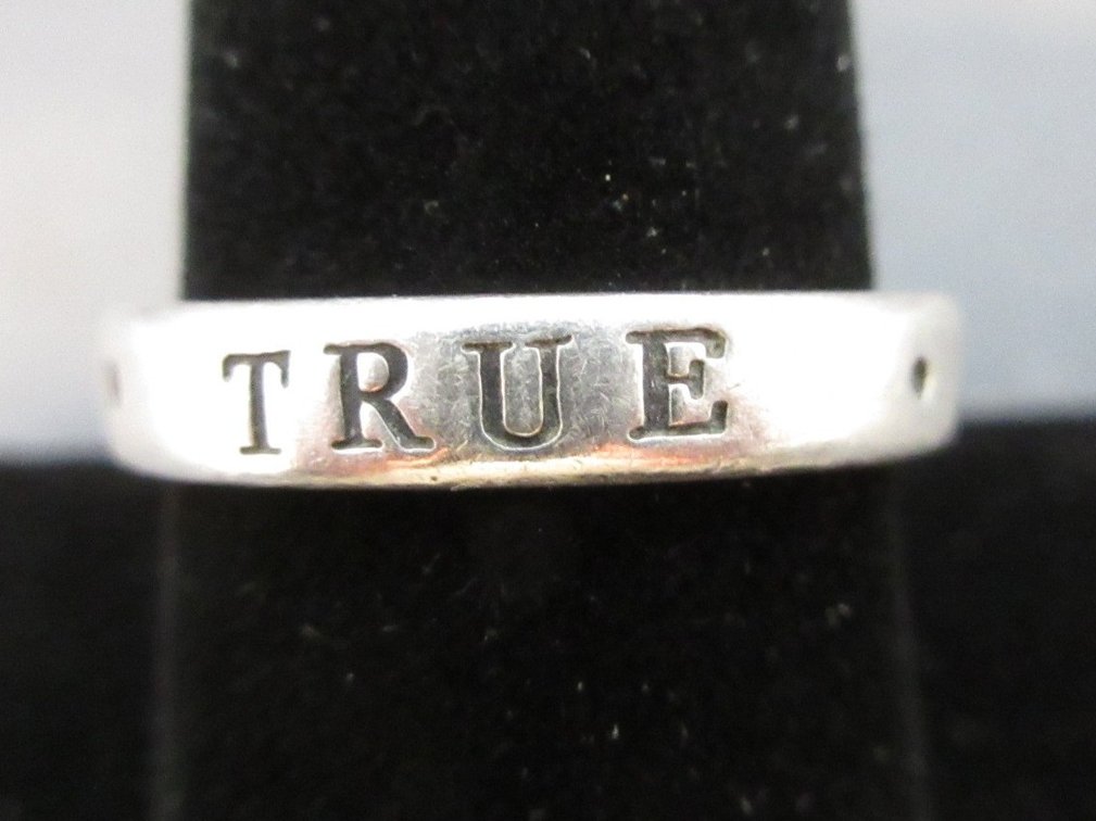 Marked "BSD Sterling" "True Love Waits" band ring