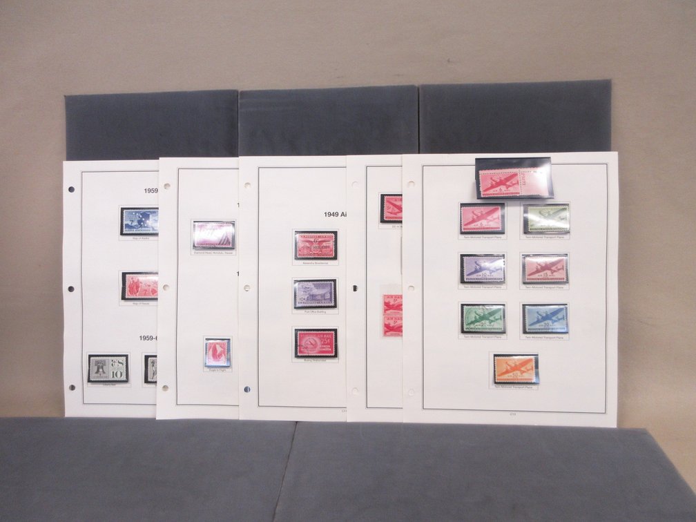 (5) Album pages of 1941-1960 Airmail stamps