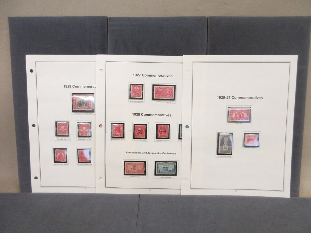 (3) Album pages of 1926 to 1929 Commemorative stamps