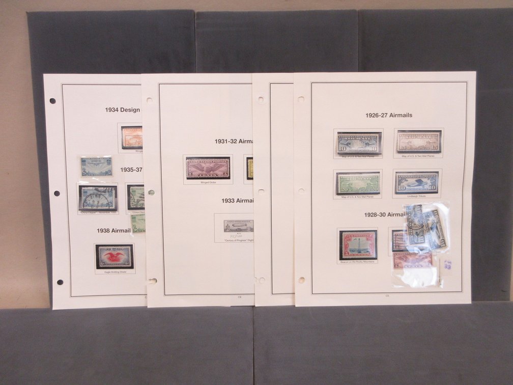 (4) Album pages of 1926-1939 Airmail stamps