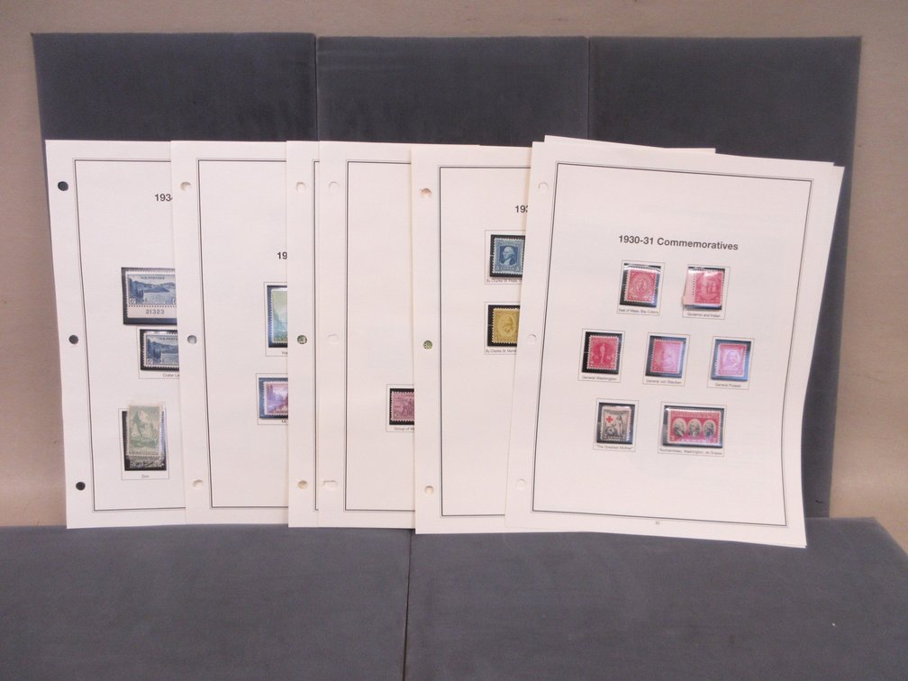 (8) Album pages of 1930-1934 Commemorative stamps