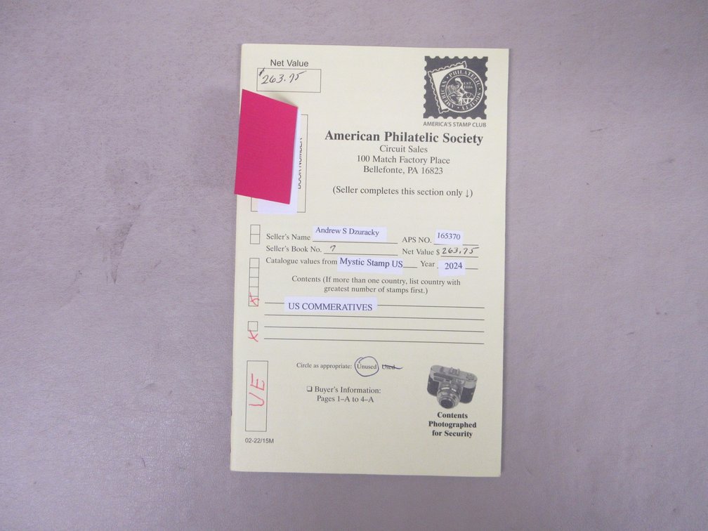 American Philatelic Society Circuit Sales book
