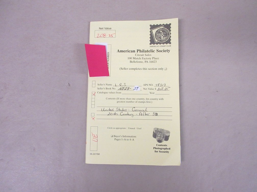 American Philatelic Society Circuit Sales book