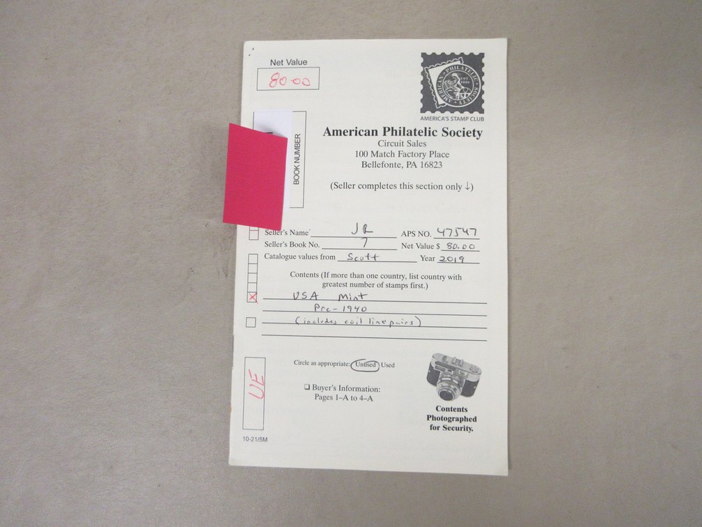 American Philatelic Society Circuit Sales book