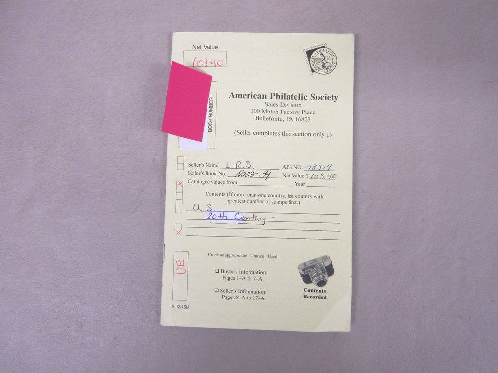 American Philatelic Society Circuit Sales book