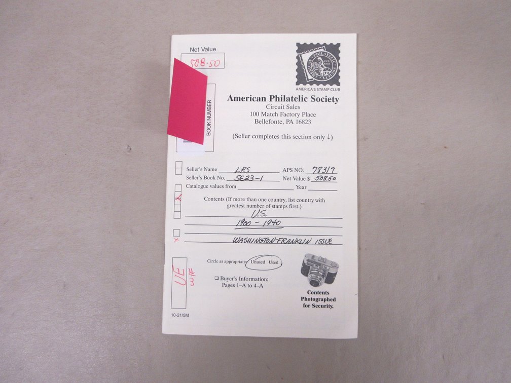 American Philatelic Society Circuit Sales book