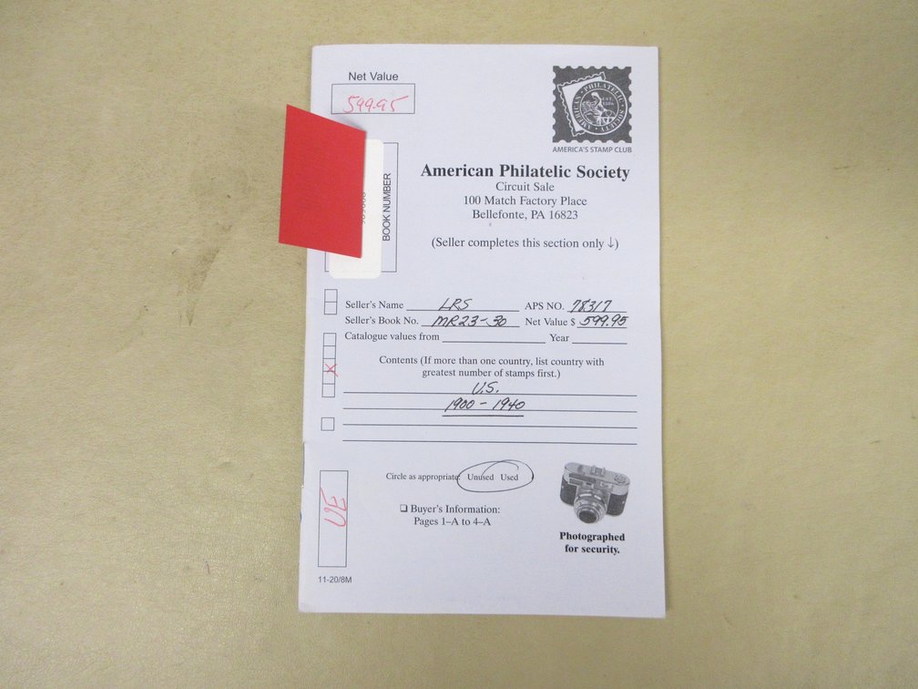 American Philatelic Society Circuit Sales book