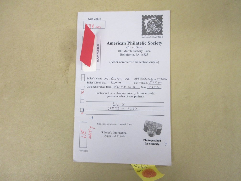 American Philatelic Society Circuit Sales book