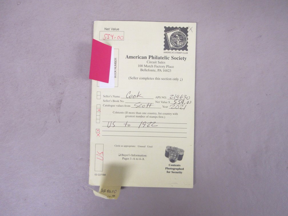 American Philatelic Society Circuit Sales book