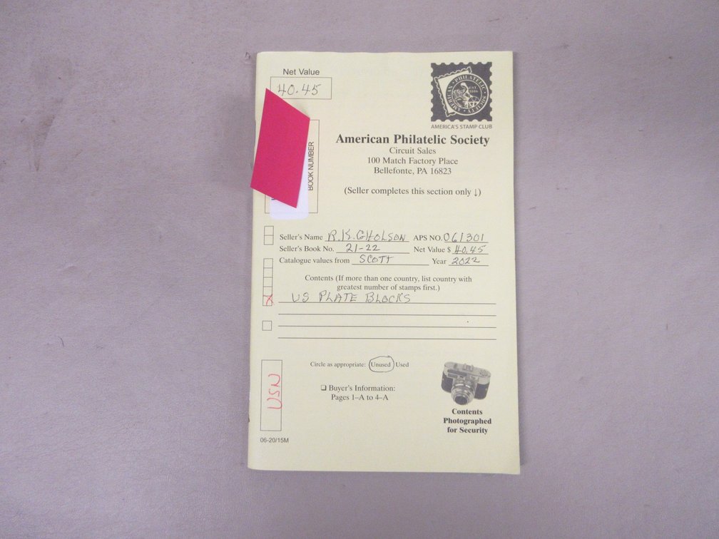 American Philatelic Society Circuit Sales book