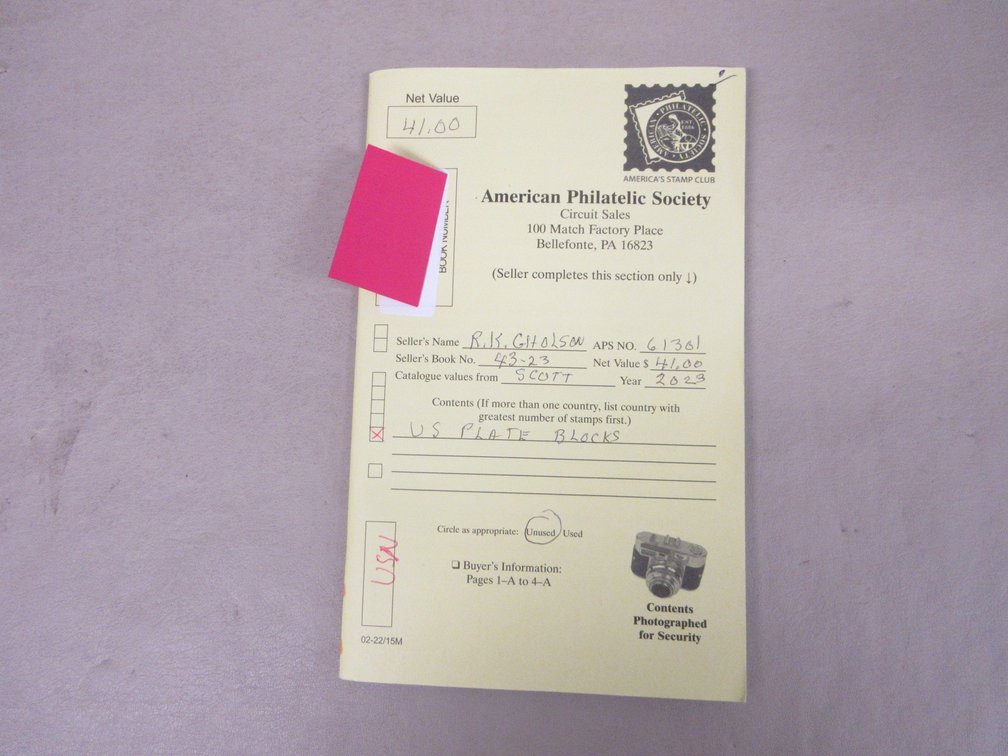 American Philatelic Society Circuit Sales book