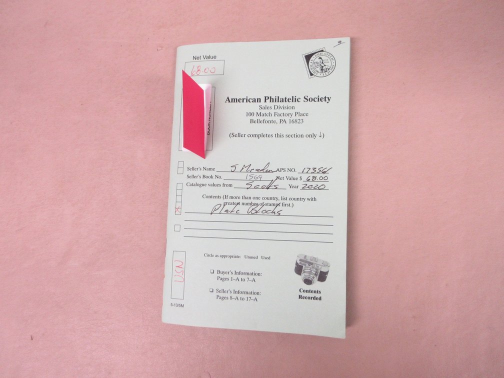 American Philatelic Society Circuit Sales book