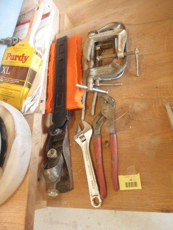 Group of tools on wall