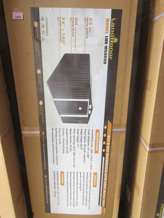 Land Honor 6' x 8' Galvanized Apex Roof Metal shed