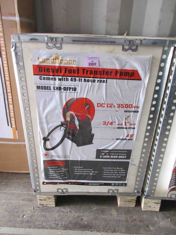 Land Honor diesel fuel transfer pump comes with 49' hose reel