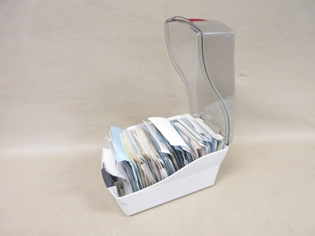 File box of stamp collectibles
