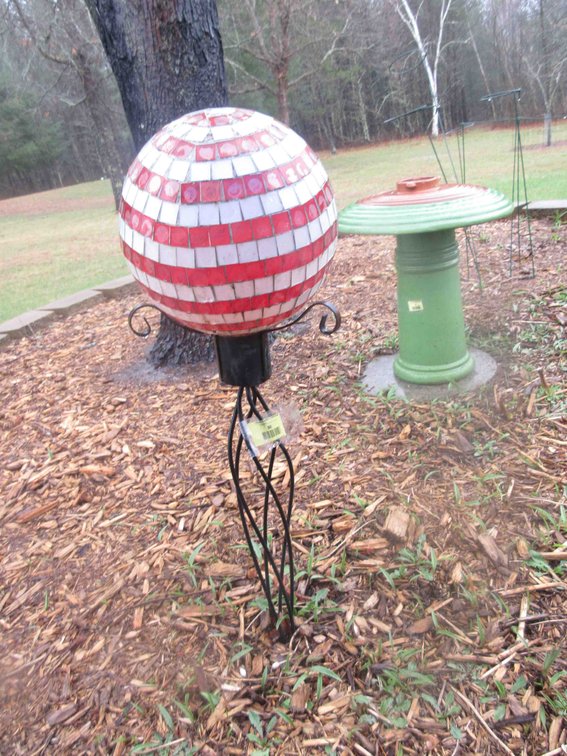Gazing ball on stand