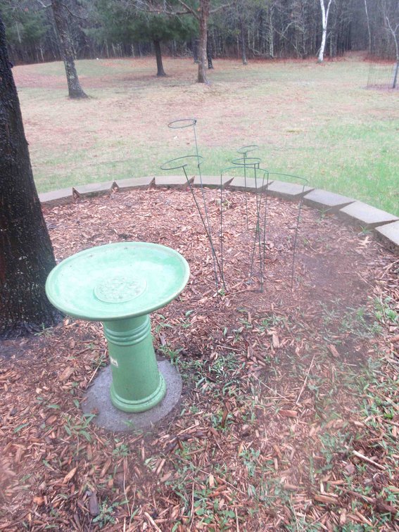 2-Piece bird bath and plant stands