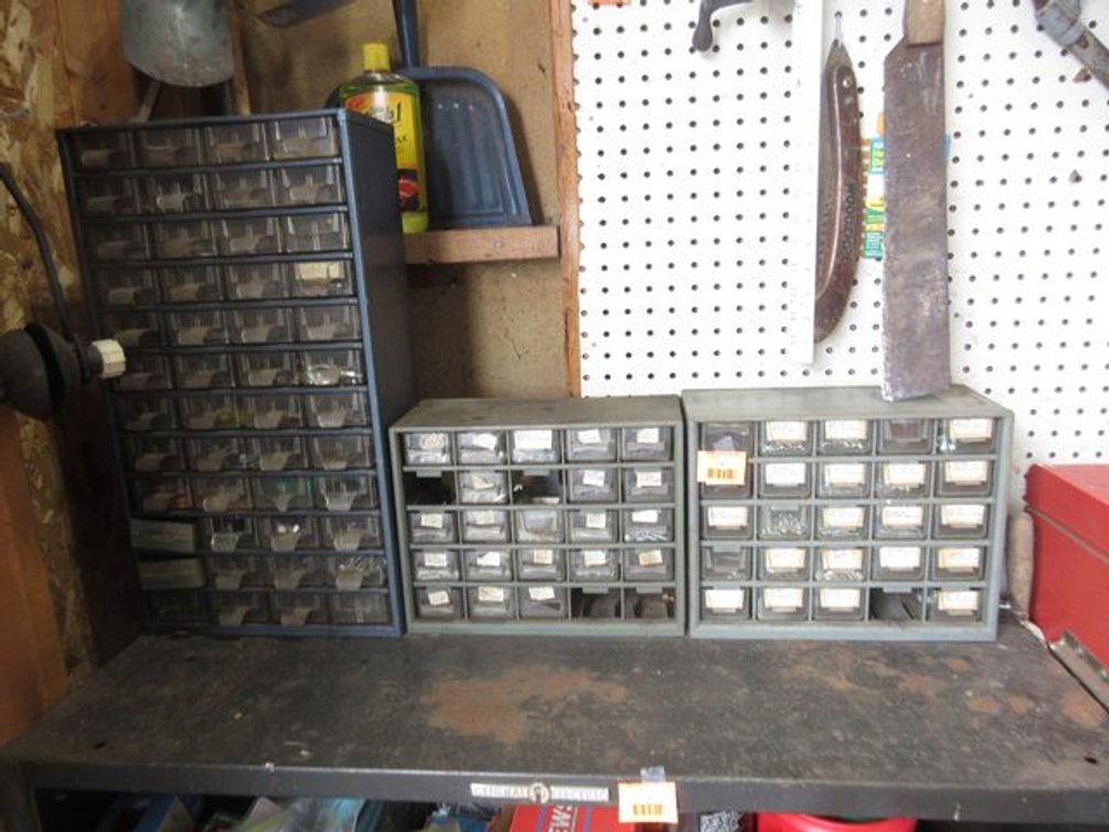 (2) Bolt bins with hardware