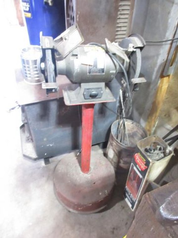 Buffalo 8" bench grinder on stand